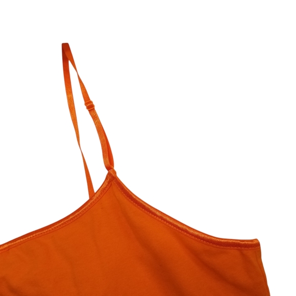 AMBIANCE Stretch Camisole Tank Top Built In Shelf Bra 1X Plus Size Orange NWT - Picture 6 of 15